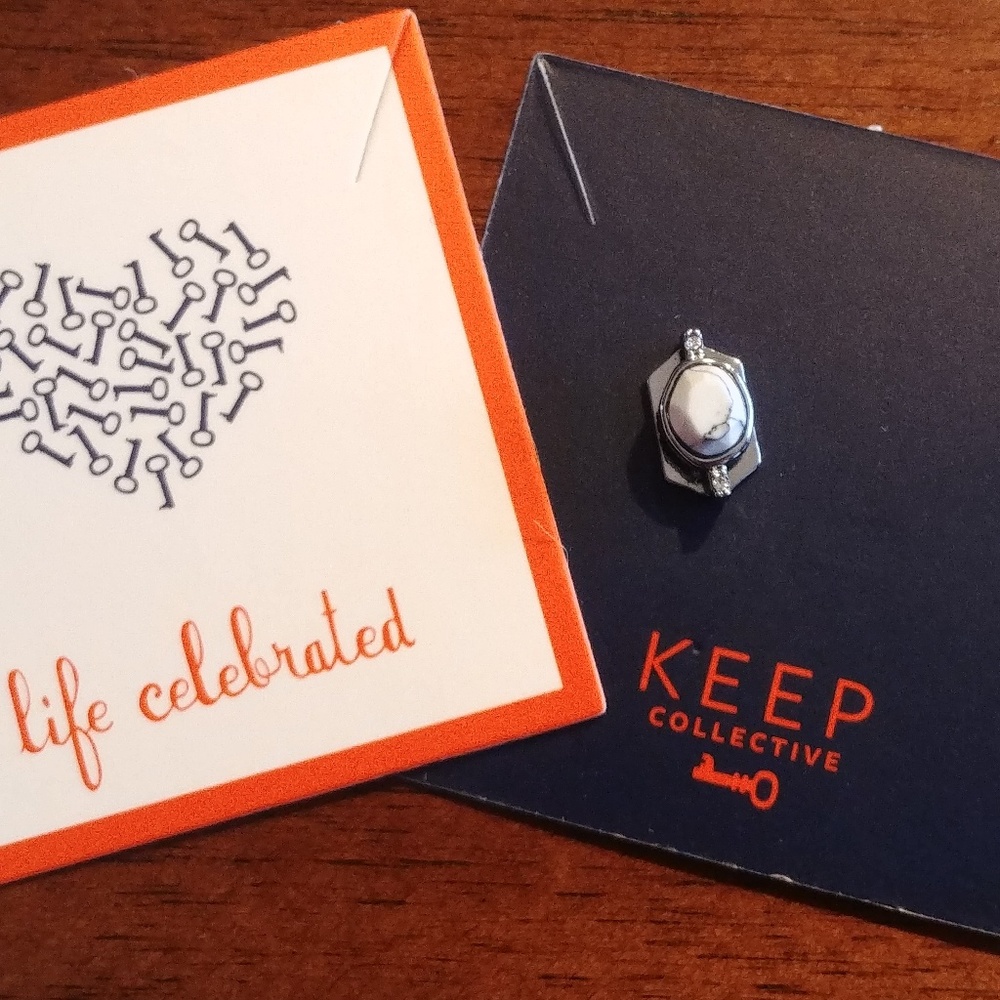 KEEP Collective white marble stone charm